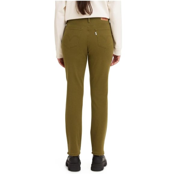 Levi's Women's Classic Straight Jeans Dark Olive Twill Size 16 Regular - Picture 4 of 8